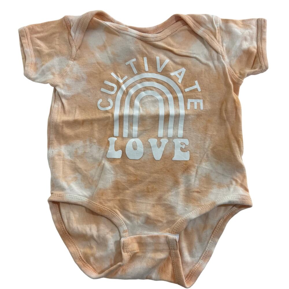 Cultivate Love Orange Tie Dye Short Sleeve Bodysuit Size 18 Months